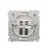 SIMON BASIC Double prise haut-parleur avec champ descriptif blanc