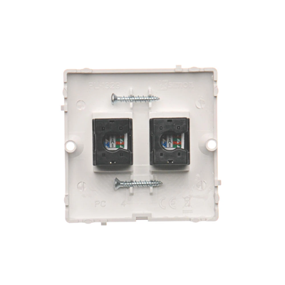 SIMON BASIC Double prise ordinateur 2xRJ45 cat.5e blanc