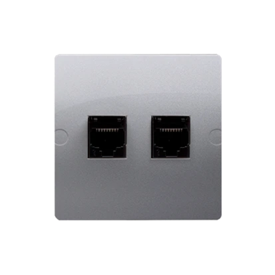 SIMON BASIC Double RJ12 telephone socket (module) screw mounting matt silver