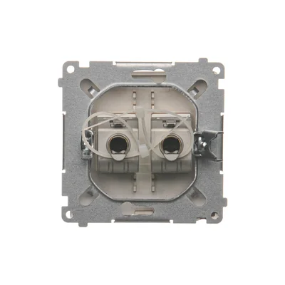 SIMON BASIC Double shielded computer socket RJ45 category 6 with anti-dust cover (module) chocolate matt metallized
