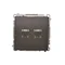 SIMON BASIC Double shielded computer socket RJ45 category 6 with anti-dust cover (module) chocolate matt metallized