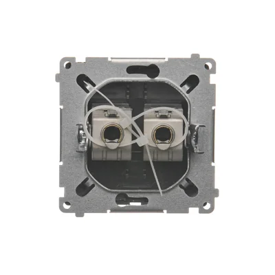 SIMON BASIC Double shielded computer socket RJ45 category 6 with anti-dust cover (module) graphite matt metallised