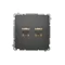 SIMON BASIC Double shielded computer socket RJ45 category 6 with anti-dust cover (module) graphite matt metallised