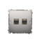 SIMON BASIC Double shielded computer socket RJ45 category 6 with anti-dust cover (module) silver matt metallized