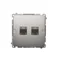 SIMON BASIC Double shielded computer socket RJ45 category 6 with anti-dust cover (module) silver matt metallized