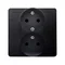SIMON BASIC Double socket-outlet with earthing and phase invariance function 16A 230V complete matt graphite