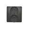 SIMON BASIC Double socket-outlet with earthing and phase invariance function 16A 230V complete matt graphite
