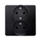 SIMON BASIC Double socket-outlet with earthing and phase invariance function 16A 230V complete matt graphite