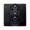 SIMON BASIC Double socket-outlet with earthing and phase invariance function 16A 230V complete matt graphite