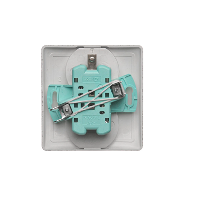 SIMON BASIC Double socket outlet with earthing and phase invariance function 16A 230V complete satin
