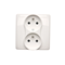 SIMON BASIC Double socket outlet with earthing and phase invariance function with shutters for current paths white 16A