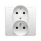SIMON BASIC Double socket outlet with earthing and phase invariance white 16A