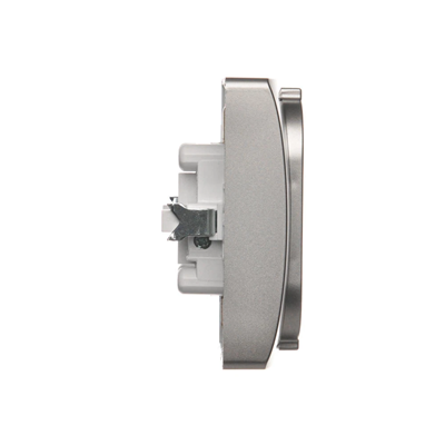SIMON BASIC Double socket outlet with earthing Schuko with shutters for current paths satin