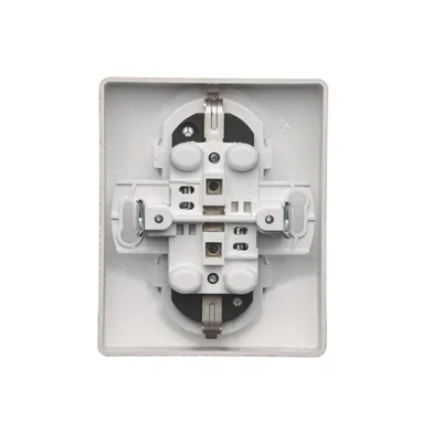 SIMON BASIC Double socket outlet with earthing Schuko with shutters for current paths satin