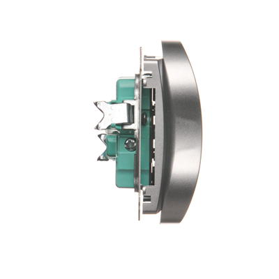 SIMON BASIC Double socket-outlet with grounding pin type with shutters for current paths 16A 230V silver matt