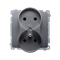 SIMON BASIC Double socket-outlet with grounding pin type with shutters for current paths 16A 230V silver matt