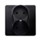 SIMON BASIC Double socket outlet without grounding complete with shutters 16A 230V matt graphite