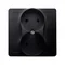 SIMON BASIC Double socket outlet without grounding complete with shutters 16A 230V matt graphite