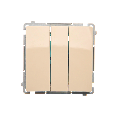 SIMON BASIC Dreifachschalter mit LED-Hintergrundbeleuchtung 10A 250V beige