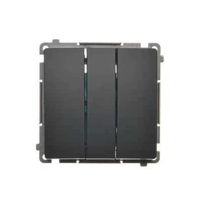 SIMON BASIC Dreifachschalter mit LED-Hintergrundbeleuchtung 10A 250V mattgraphit
