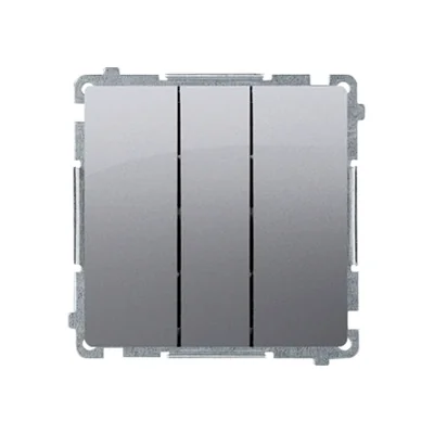 SIMON BASIC Dreifachtaster 10A 250V Edelstahl