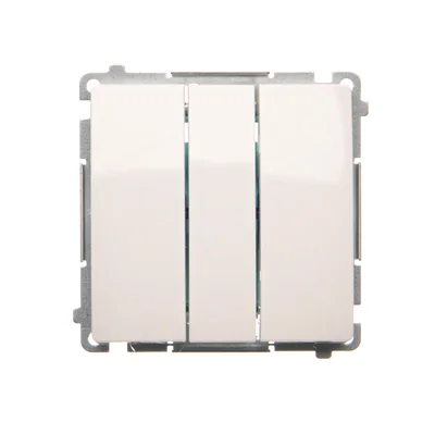 SIMON BASIC Dreifachtaster mit LED-Hintergrundbeleuchtung 10A 250V weiß