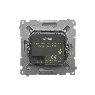 SIMON BASIC Dvojitá USB nabíječka z metalizované nerezové oceli
