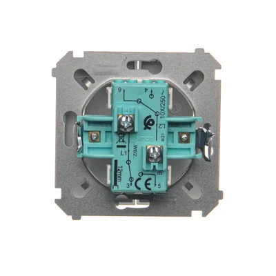 SIMON BASIC Dvojitý schodišťový spínač (modul) 10AX 230V matně stříbrný