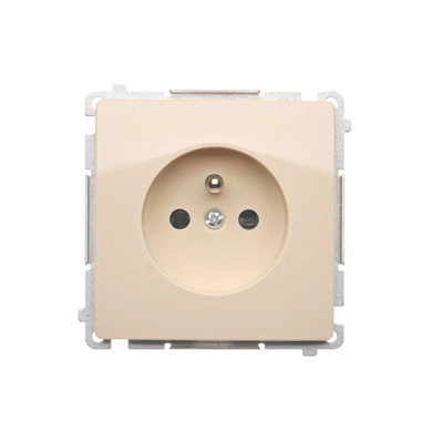SIMON BASIC Einzelsteckdose mit Erdung und Shutter für Strompfade 16A 250V beige