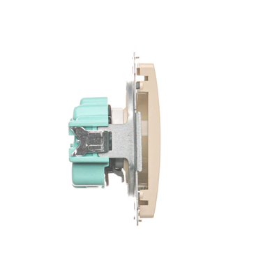 SIMON BASIC Einzelsteckdose mit Erdung und Shutter für Strompfade 16A 250V beige