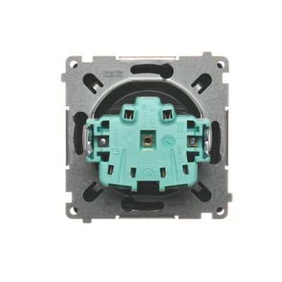 SIMON BASIC Einzelsteckdose mit Erdung und Shuttern für Strompfade 16A 250V Schokolade