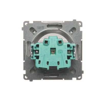 SIMON BASIC Einzelsteckdose mit Erdung und Verschluss für Strompfade 16A 250V aus Edelstahl