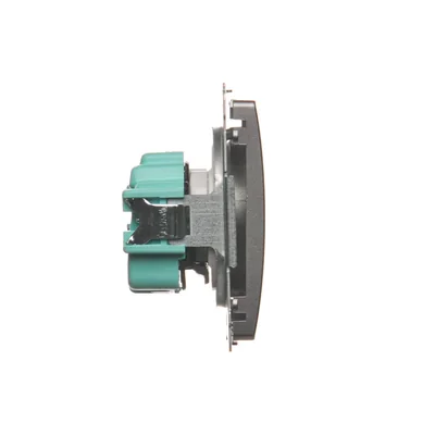 SIMON BASIC Einzelsteckdose mit Erdung und Verschluss für Strompfade 16A 250V aus Edelstahl