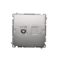 SIMON BASIC "F" type single antenna socket (module) silver mat