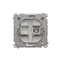 SIMON BASIC "F" type single antenna socket (module) silver mat