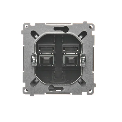 SIMON BASIC Fiber optic / optical double socket SC/APC matte graphite