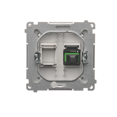 SIMON BASIC Fiber optic / optical single SC/APC satin socket