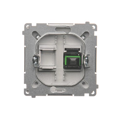 SIMON BASIC Fiber optic / optical single socket SC/APC silver mat