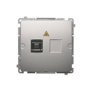 SIMON BASIC Fiber optic / optical single socket SC/APC silver mat