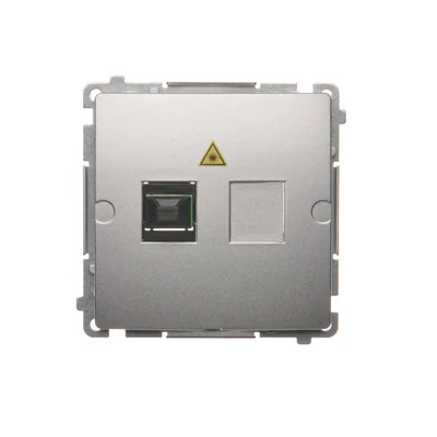 SIMON BASIC Fiber optic / optical single socket SC/APC silver mat