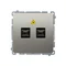 SIMON BASIC Fiber optic/optical double SC/APC satin socket