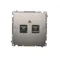 SIMON BASIC Fiber optic/optical double SC/APC satin socket