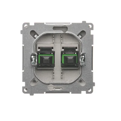SIMON BASIC Fiber optic/optical double SC/APC satin socket
