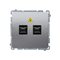SIMON BASIC Fiber optic/optical double SC/APC socket inox steel
