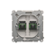 SIMON BASIC Fiber optic/optical double SC/APC socket inox steel