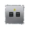 SIMON BASIC Fiber optic/optical double SC/APC socket inox steel