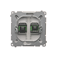 SIMON BASIC Fiber optic/optical double SC/APC socket silver matt