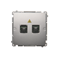 SIMON BASIC Fiber optic/optical double SC/APC socket silver matt
