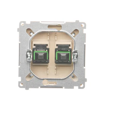 SIMON BASIC Fiber optic/optical double socket SC/APC beige