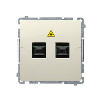 SIMON BASIC Fiber optic/optical double socket SC/APC beige